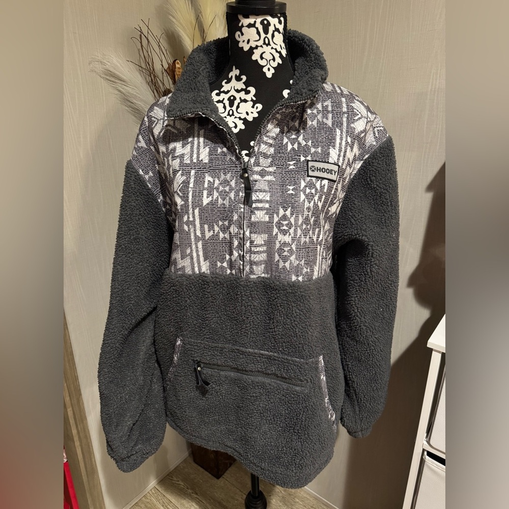 Men’s Hooey Charcoal and Patterned Fleece